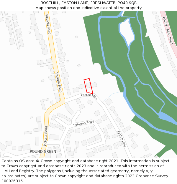 ROSEHILL, EASTON LANE, FRESHWATER, PO40 9QR: Location map and indicative extent of plot