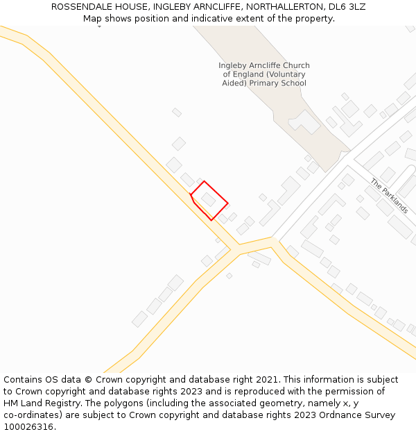 ROSSENDALE HOUSE, INGLEBY ARNCLIFFE, NORTHALLERTON, DL6 3LZ: Location map and indicative extent of plot