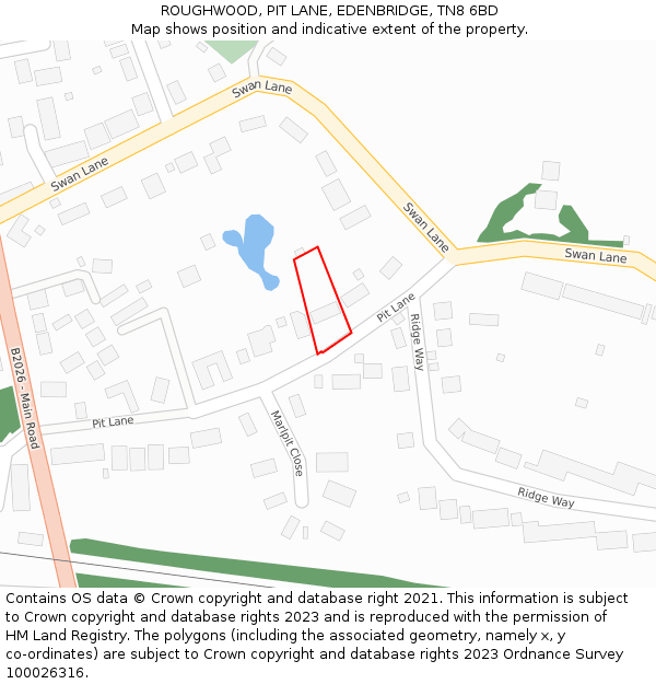 ROUGHWOOD, PIT LANE, EDENBRIDGE, TN8 6BD: Location map and indicative extent of plot
