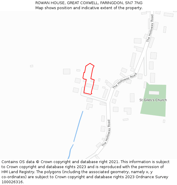 ROWAN HOUSE, GREAT COXWELL, FARINGDON, SN7 7NG: Location map and indicative extent of plot