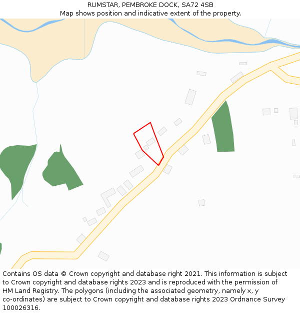 RUMSTAR, PEMBROKE DOCK, SA72 4SB: Location map and indicative extent of plot