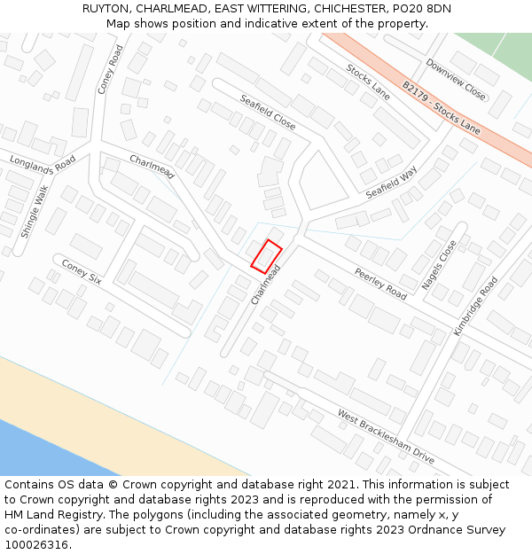 RUYTON, CHARLMEAD, EAST WITTERING, CHICHESTER, PO20 8DN: Location map and indicative extent of plot