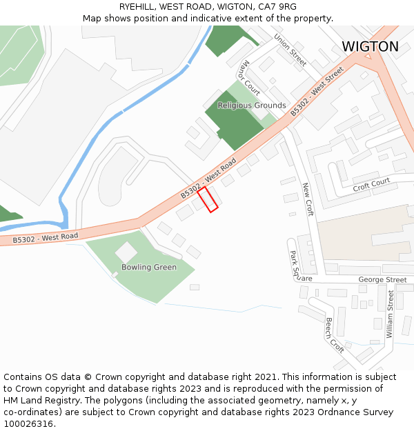 RYEHILL, WEST ROAD, WIGTON, CA7 9RG: Location map and indicative extent of plot