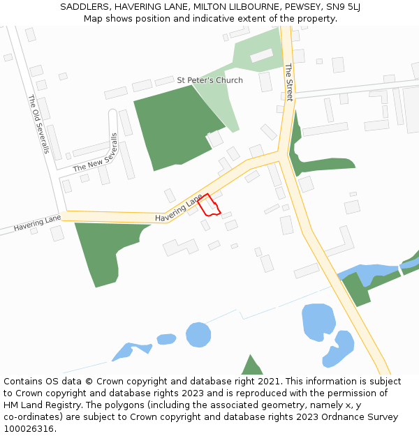 SADDLERS, HAVERING LANE, MILTON LILBOURNE, PEWSEY, SN9 5LJ: Location map and indicative extent of plot
