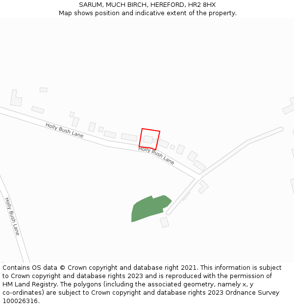 SARUM, MUCH BIRCH, HEREFORD, HR2 8HX: Location map and indicative extent of plot