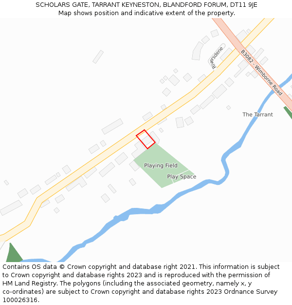 SCHOLARS GATE, TARRANT KEYNESTON, BLANDFORD FORUM, DT11 9JE: Location map and indicative extent of plot