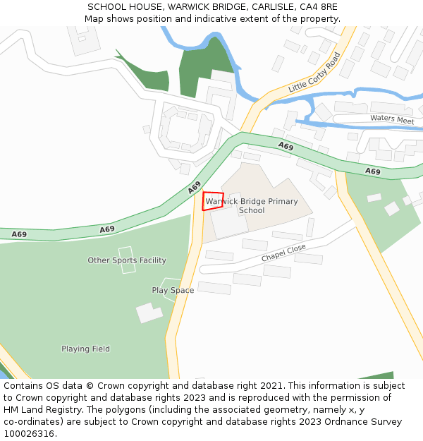 SCHOOL HOUSE, WARWICK BRIDGE, CARLISLE, CA4 8RE: Location map and indicative extent of plot