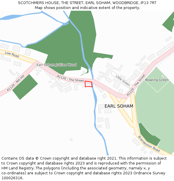 SCOTCHMERS HOUSE, THE STREET, EARL SOHAM, WOODBRIDGE, IP13 7RT: Location map and indicative extent of plot