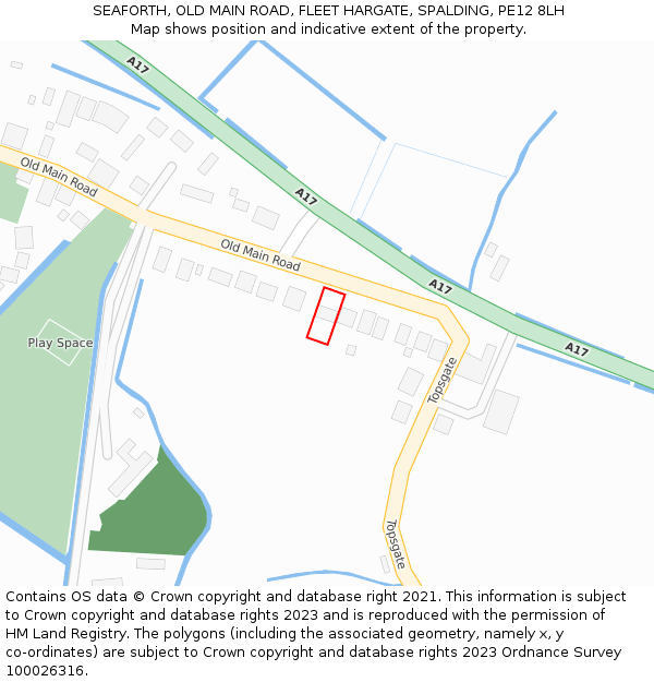 SEAFORTH, OLD MAIN ROAD, FLEET HARGATE, SPALDING, PE12 8LH: Location map and indicative extent of plot