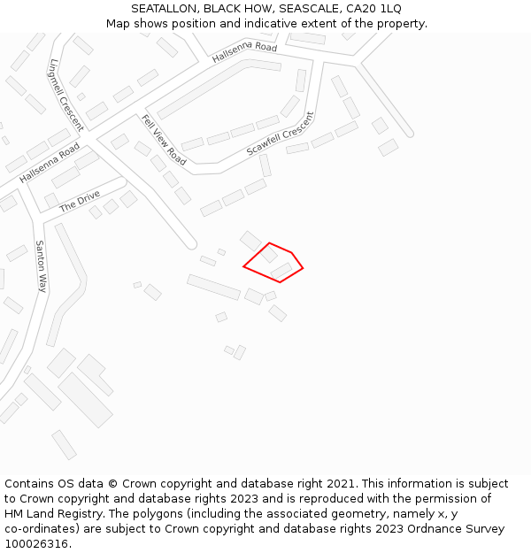 SEATALLON, BLACK HOW, SEASCALE, CA20 1LQ: Location map and indicative extent of plot