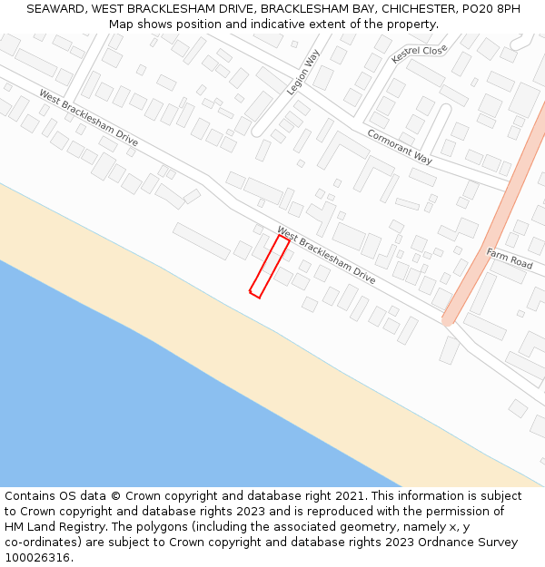 SEAWARD, WEST BRACKLESHAM DRIVE, BRACKLESHAM BAY, CHICHESTER, PO20 8PH: Location map and indicative extent of plot