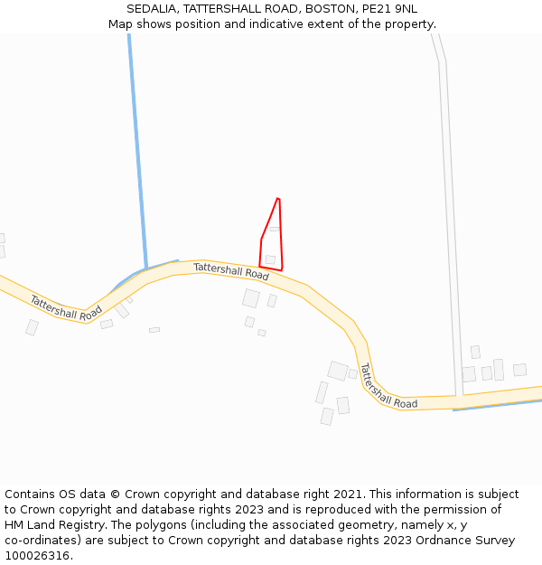 SEDALIA, TATTERSHALL ROAD, BOSTON, PE21 9NL: Location map and indicative extent of plot