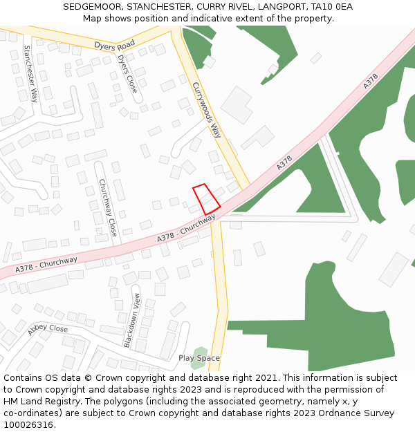 SEDGEMOOR, STANCHESTER, CURRY RIVEL, LANGPORT, TA10 0EA: Location map and indicative extent of plot