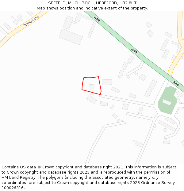 SEEFELD, MUCH BIRCH, HEREFORD, HR2 8HT: Location map and indicative extent of plot