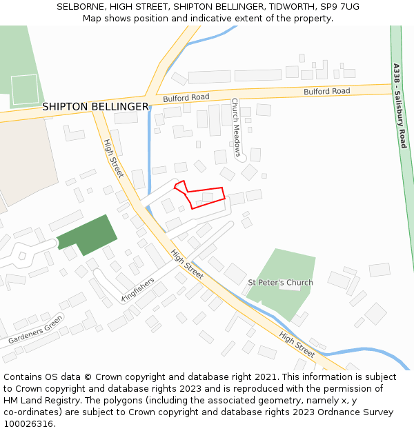 SELBORNE, HIGH STREET, SHIPTON BELLINGER, TIDWORTH, SP9 7UG: Location map and indicative extent of plot