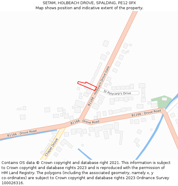 SETAM, HOLBEACH DROVE, SPALDING, PE12 0PX: Location map and indicative extent of plot