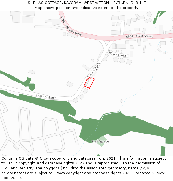 SHEILAS COTTAGE, KAYGRAM, WEST WITTON, LEYBURN, DL8 4LZ: Location map and indicative extent of plot