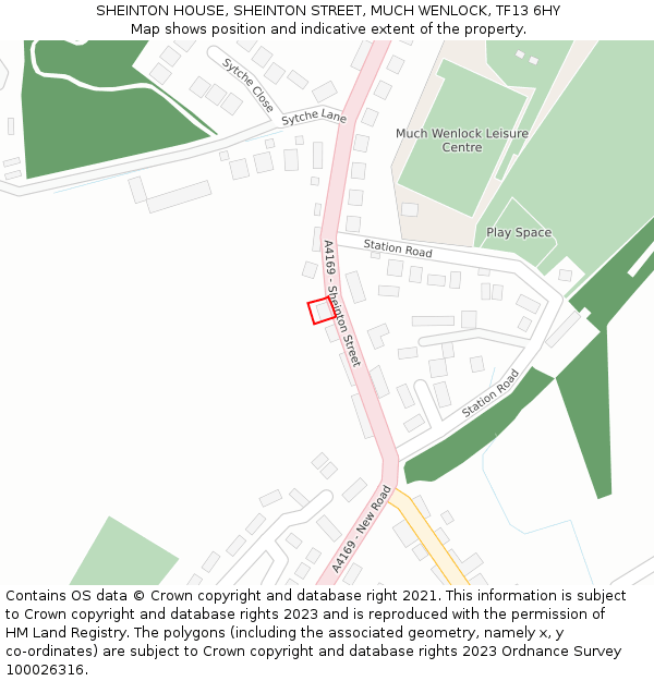 SHEINTON HOUSE, SHEINTON STREET, MUCH WENLOCK, TF13 6HY: Location map and indicative extent of plot