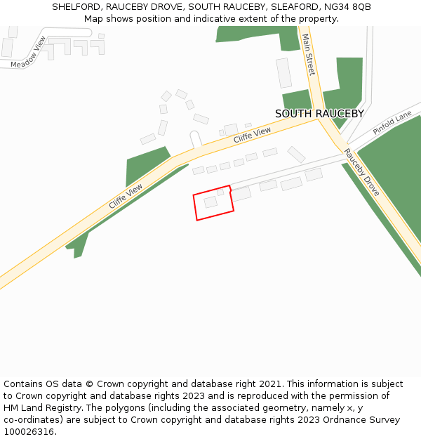 SHELFORD, RAUCEBY DROVE, SOUTH RAUCEBY, SLEAFORD, NG34 8QB: Location map and indicative extent of plot