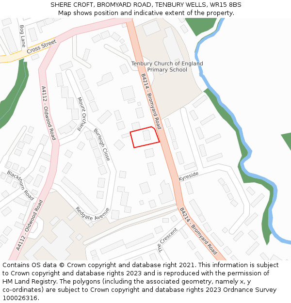 SHERE CROFT, BROMYARD ROAD, TENBURY WELLS, WR15 8BS: Location map and indicative extent of plot