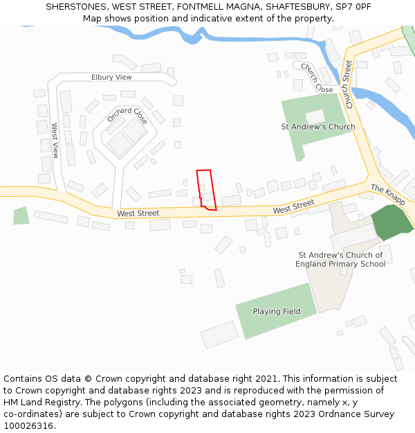 SHERSTONES, WEST STREET, FONTMELL MAGNA, SHAFTESBURY, SP7 0PF: Location map and indicative extent of plot