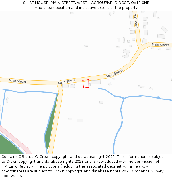 SHIRE HOUSE, MAIN STREET, WEST HAGBOURNE, DIDCOT, OX11 0NB: Location map and indicative extent of plot