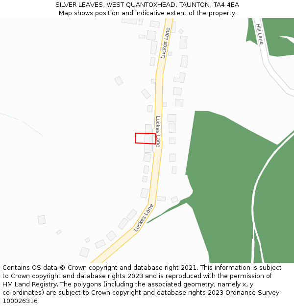 SILVER LEAVES, WEST QUANTOXHEAD, TAUNTON, TA4 4EA: Location map and indicative extent of plot