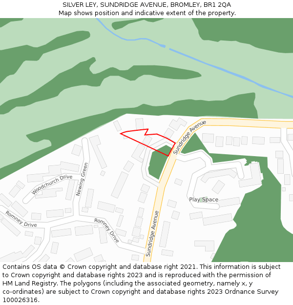 SILVER LEY, SUNDRIDGE AVENUE, BROMLEY, BR1 2QA: Location map and indicative extent of plot