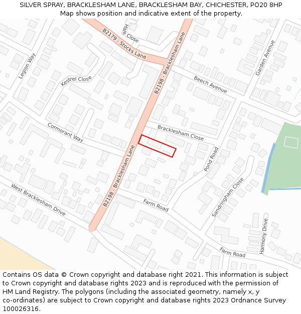 SILVER SPRAY, BRACKLESHAM LANE, BRACKLESHAM BAY, CHICHESTER, PO20 8HP: Location map and indicative extent of plot