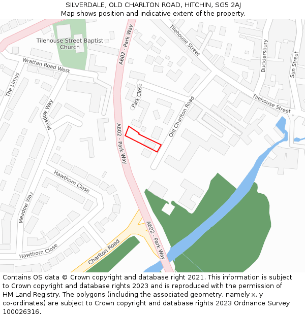 SILVERDALE, OLD CHARLTON ROAD, HITCHIN, SG5 2AJ: Location map and indicative extent of plot