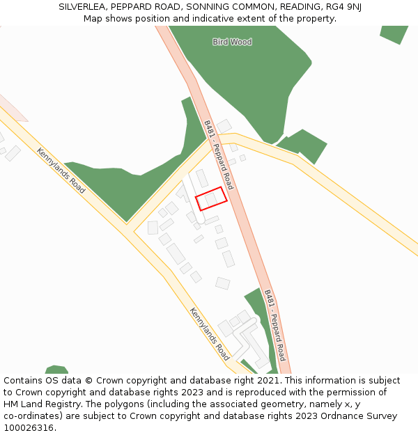 SILVERLEA, PEPPARD ROAD, SONNING COMMON, READING, RG4 9NJ: Location map and indicative extent of plot