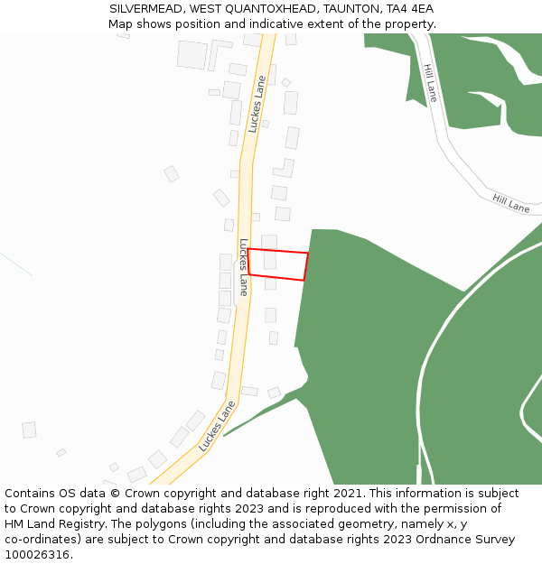 SILVERMEAD, WEST QUANTOXHEAD, TAUNTON, TA4 4EA: Location map and indicative extent of plot