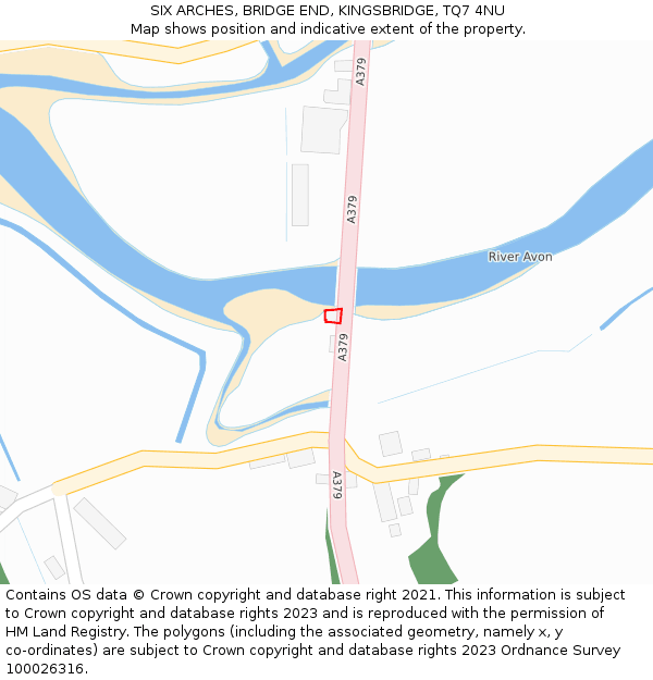 SIX ARCHES, BRIDGE END, KINGSBRIDGE, TQ7 4NU: Location map and indicative extent of plot