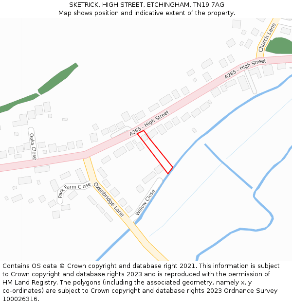 SKETRICK, HIGH STREET, ETCHINGHAM, TN19 7AG: Location map and indicative extent of plot