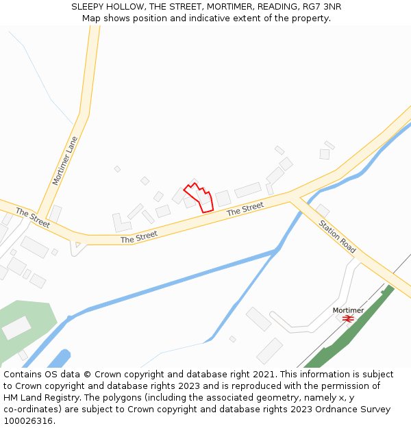 SLEEPY HOLLOW, THE STREET, MORTIMER, READING, RG7 3NR: Location map and indicative extent of plot