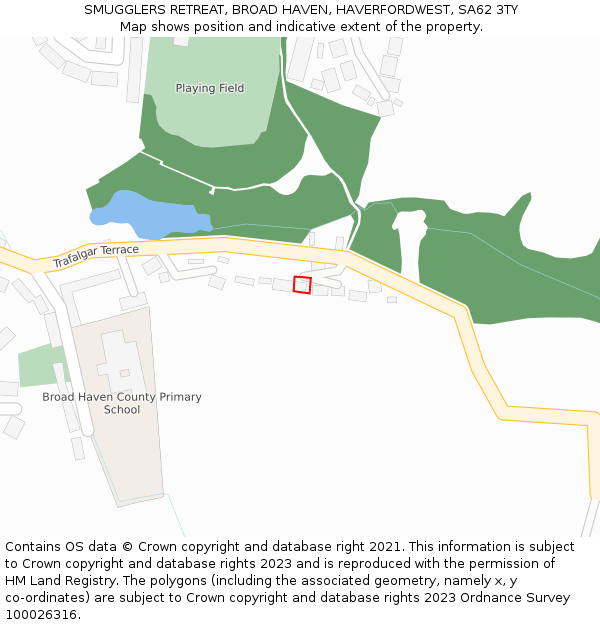 SMUGGLERS RETREAT, BROAD HAVEN, HAVERFORDWEST, SA62 3TY: Location map and indicative extent of plot