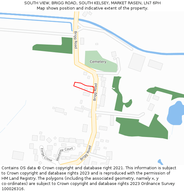 SOUTH VIEW, BRIGG ROAD, SOUTH KELSEY, MARKET RASEN, LN7 6PH: Location map and indicative extent of plot