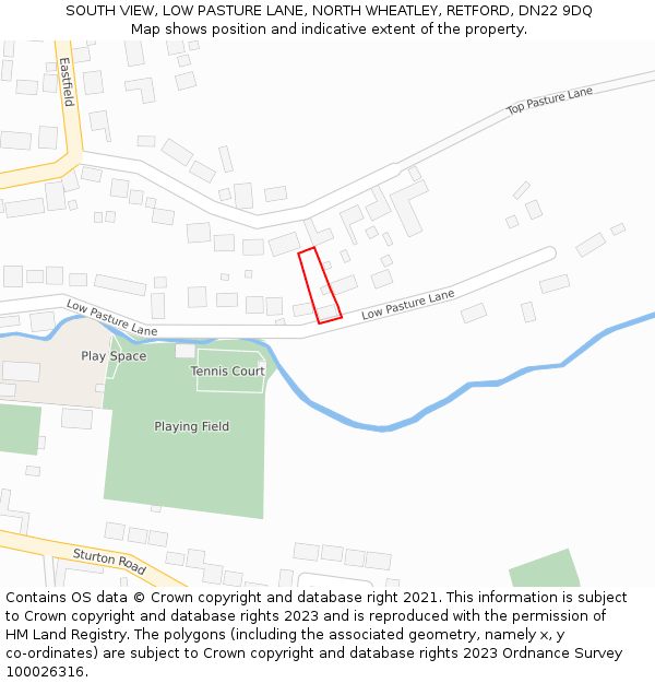 SOUTH VIEW, LOW PASTURE LANE, NORTH WHEATLEY, RETFORD, DN22 9DQ: Location map and indicative extent of plot