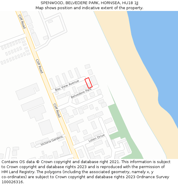 SPENWOOD, BELVEDERE PARK, HORNSEA, HU18 1JJ: Location map and indicative extent of plot