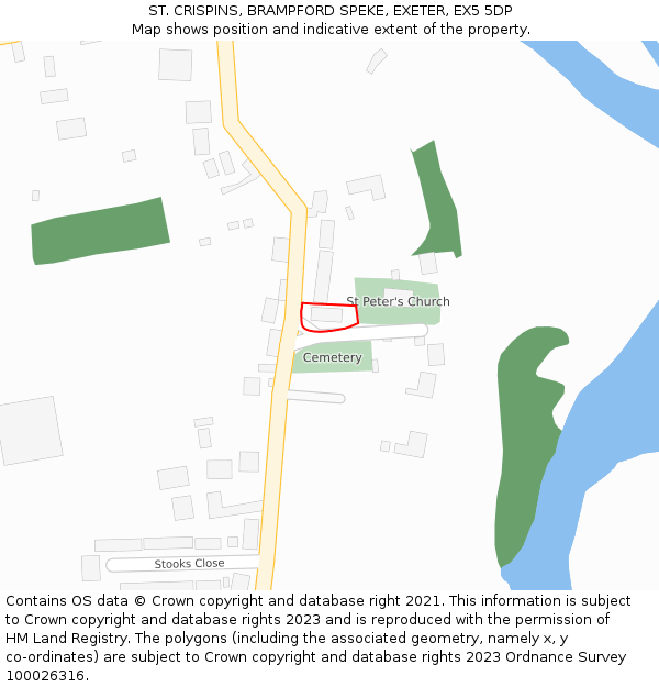 ST. CRISPINS, BRAMPFORD SPEKE, EXETER, EX5 5DP: Location map and indicative extent of plot