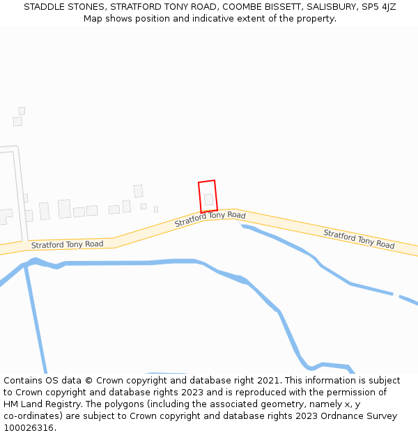 STADDLE STONES, STRATFORD TONY ROAD, COOMBE BISSETT, SALISBURY, SP5 4JZ: Location map and indicative extent of plot