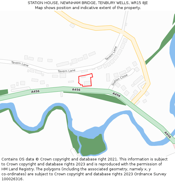 STATION HOUSE, NEWNHAM BRIDGE, TENBURY WELLS, WR15 8JE: Location map and indicative extent of plot