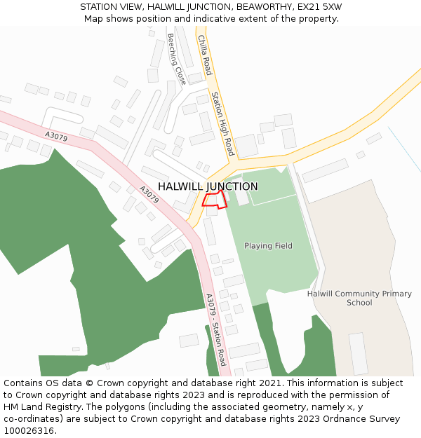 STATION VIEW, HALWILL JUNCTION, BEAWORTHY, EX21 5XW: Location map and indicative extent of plot