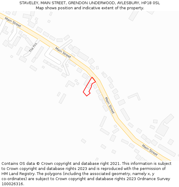 STAVELEY, MAIN STREET, GRENDON UNDERWOOD, AYLESBURY, HP18 0SL: Location map and indicative extent of plot