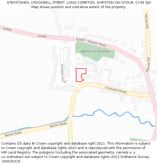 STEPSTONES, CROCKWELL STREET, LONG COMPTON, SHIPSTON-ON-STOUR, CV36 5JN: Location map and indicative extent of plot
