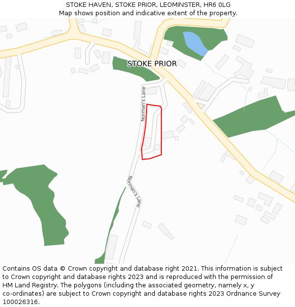 STOKE HAVEN, STOKE PRIOR, LEOMINSTER, HR6 0LG: Location map and indicative extent of plot
