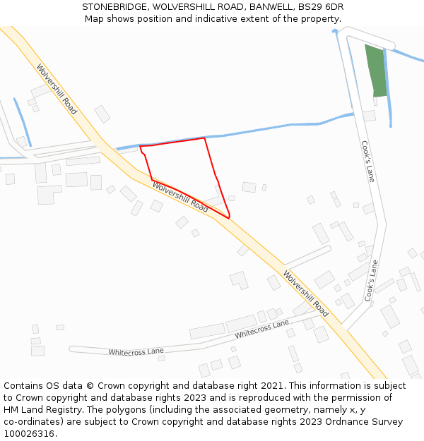 STONEBRIDGE, WOLVERSHILL ROAD, BANWELL, BS29 6DR: Location map and indicative extent of plot