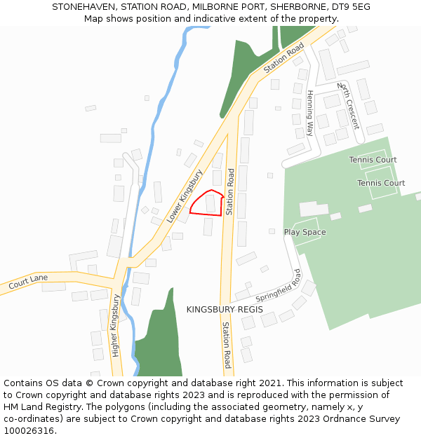 STONEHAVEN, STATION ROAD, MILBORNE PORT, SHERBORNE, DT9 5EG: Location map and indicative extent of plot