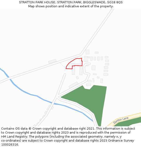 STRATTON PARK HOUSE, STRATTON PARK, BIGGLESWADE, SG18 8QS: Location map and indicative extent of plot