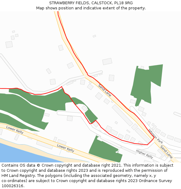 STRAWBERRY FIELDS, CALSTOCK, PL18 9RG: Location map and indicative extent of plot